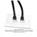 Placa Tapa doble pigtail HDMI 4k en ABS
